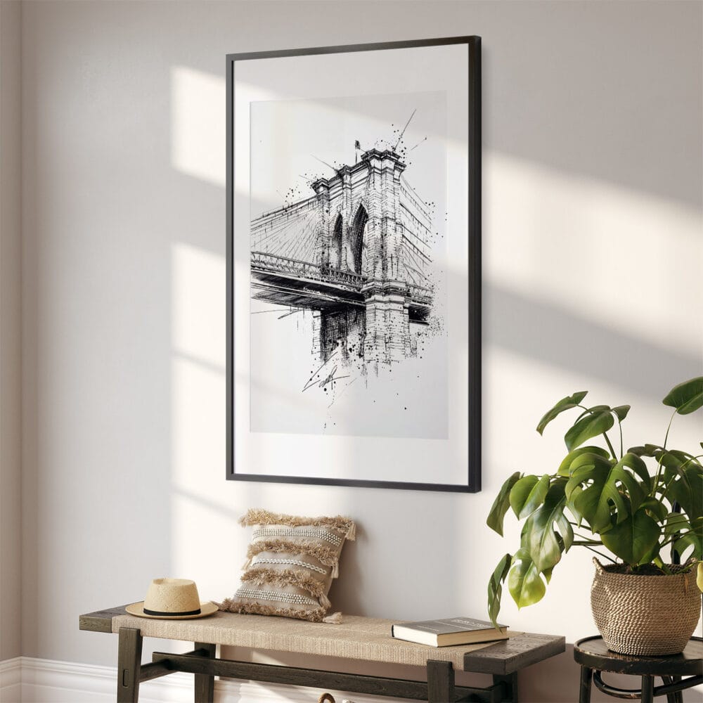 02 - Brooklyn Bridge Pencil Drawing Art - Digital Downloads - Hallway.jpg 02 - Brooklyn Bridge Pencil Drawing Art - Digital Downloads - Hallway.jpg