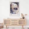 02 - Carlsbad Caverns National Park Watercolor Art Print Hanging above Shelf.jpg