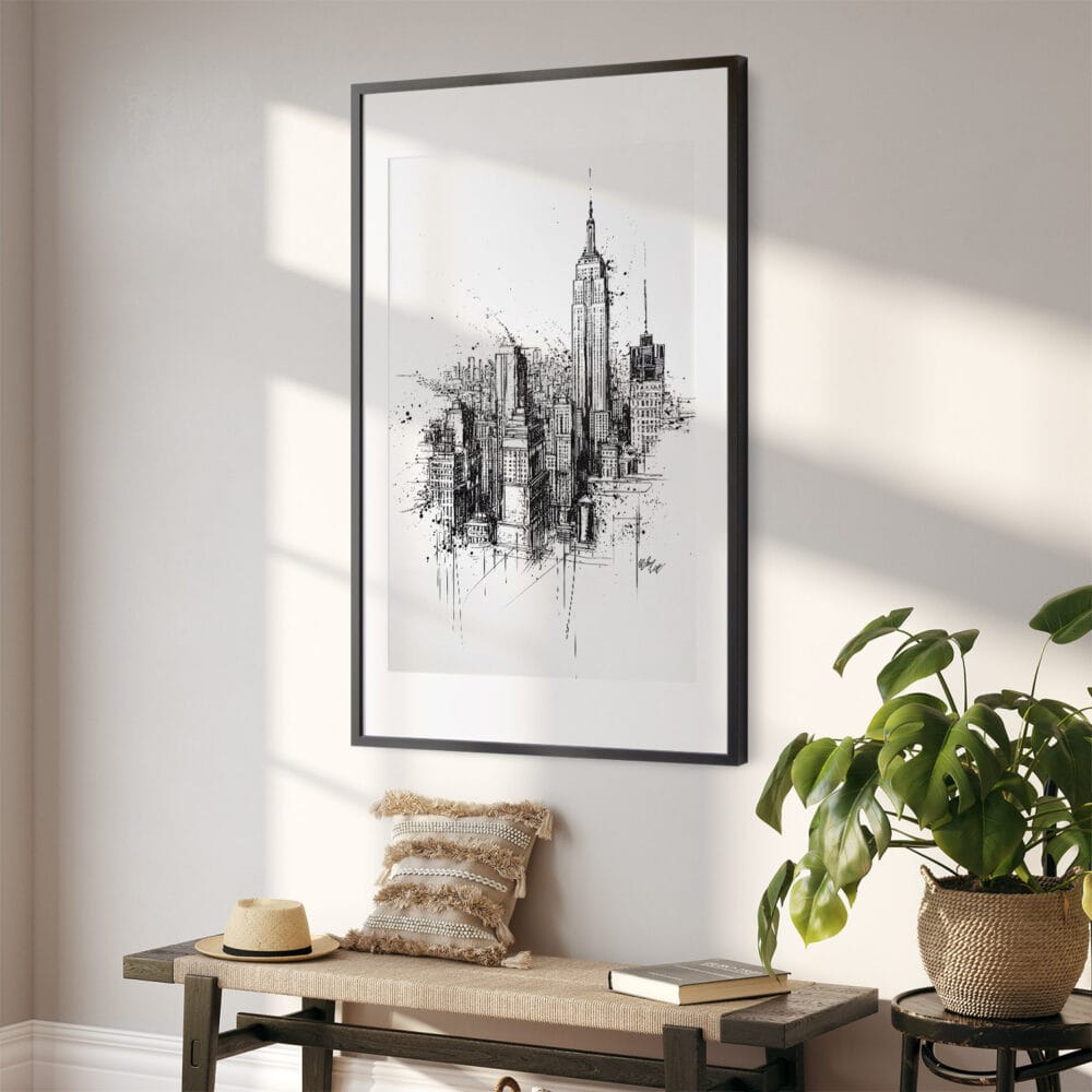 02 - Empire State Building Pencil Drawing Art - Digital Downloads - Hallway.jpg 02 - Empire State Building Pencil Drawing Art - Digital Downloads - Hallway.jpg