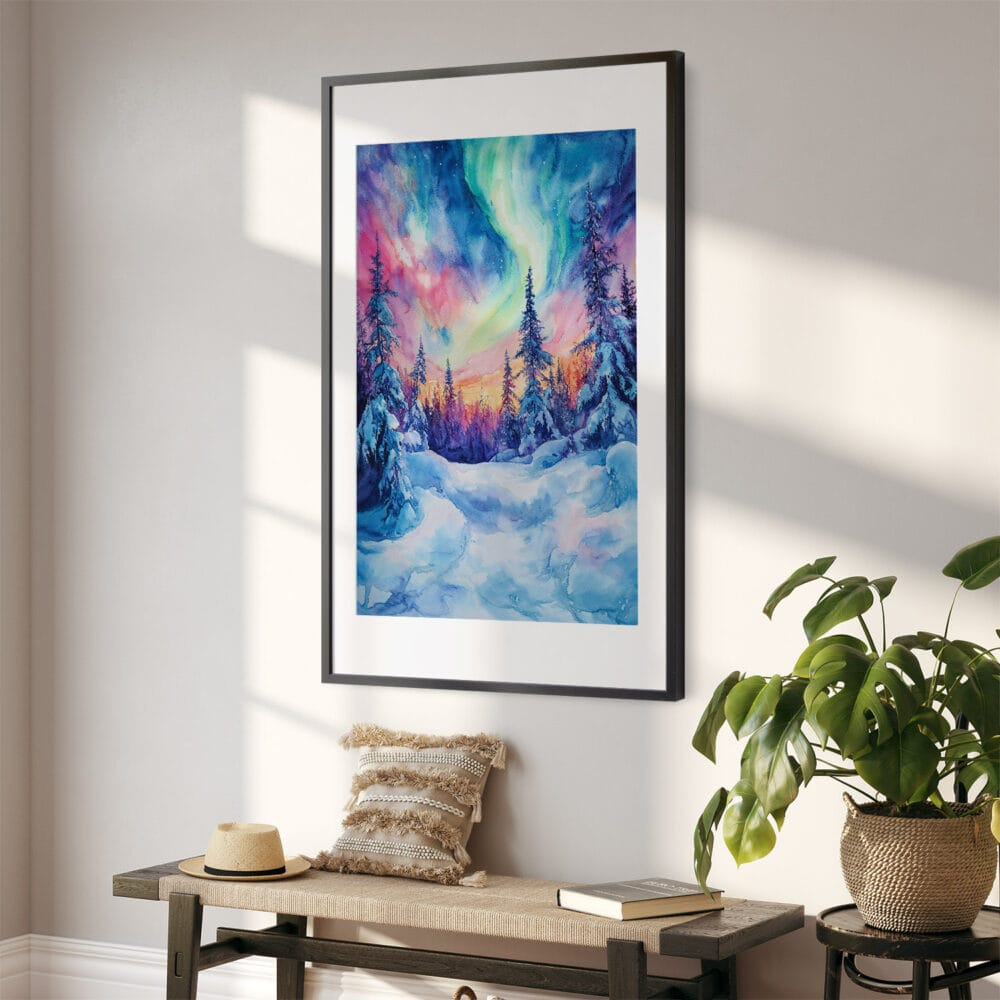 02 - Fairbanks Northern Lights Watercolor Art - Digital Downloads - Hallway.jpg 02 - Fairbanks Northern Lights Watercolor Art - Digital Downloads - Hallway.jpg