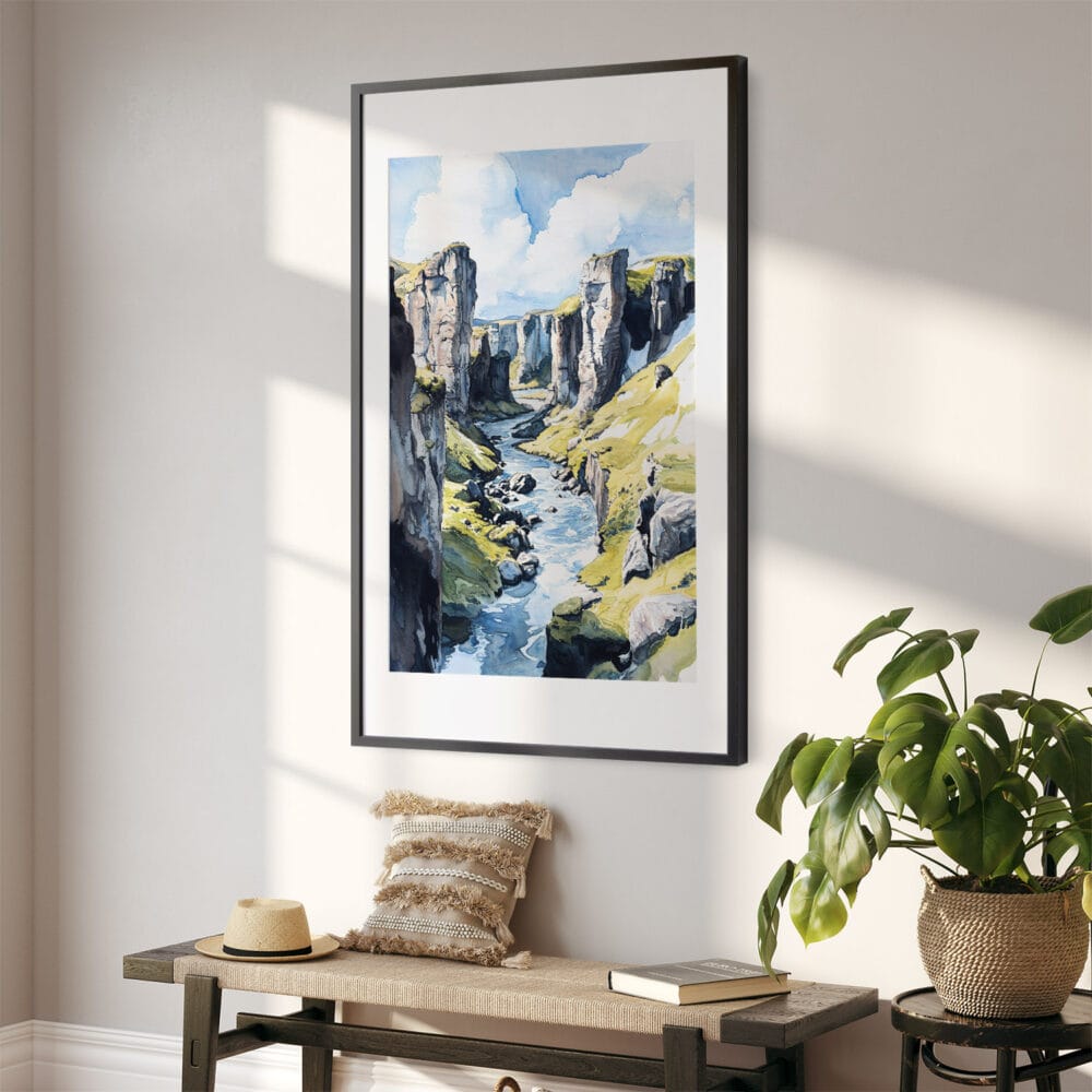 02 - Fjadrargljufur Canyon Watercolor Art - Digital Downloads - Hallway.jpg 02 - Fjadrargljufur Canyon Watercolor Art - Digital Downloads - Hallway.jpg