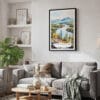02 - Framed Adirondack Mountains Watercolor Canvas Print - Skandinavian Living Room.jpg