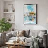 02 - Framed Amritsar Golden Temple Watercolor Canvas Print - Skandinavian Living Room.jpg