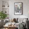 02 - Framed Amsterdam - Grachtengordel - Watercolor Canvas Print - Skandinavian Living Room.jpg