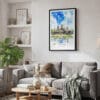 02 - Framed Angkor Wat Cambodia Watercolor Canvas Print - Skandinavian Living Room.jpg