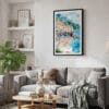 02 - Framed Atrani Italy Watercolor Canvas Print - Skandinavian Living Room.jpg