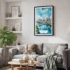 02 - Framed Austin Texas Watercolor Canvas Print - Skandinavian Living Room.jpg
