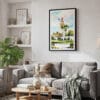 02 - Framed Balboa Park California Tower Watercolor Canvas Print - Skandinavian Living Room.jpg