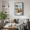 02 - Framed Balboa Park Watercolor Canvas Print - Skandinavian Living Room.jpg