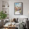 02 - Framed Barcelona Park Guell - Watercolor Canvas Print - Skandinavian Living Room.jpg