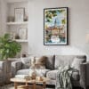 02 - Framed Belgrade Watercolor Canvas Print - Skandinavian Living Room.jpg