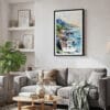 02 - Framed Big Sur California Watercolor Canvas Print - Skandinavian Living Room.jpg