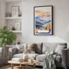 02 - Framed Blue Ridge Mountains Watercolor Canvas Print - Skandinavian Living Room.jpg