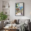 02 - Framed Bogota Colombia Watercolor Canvas Print - Skandinavian Living Room.jpg