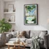 02 - Framed Brisbane Streets Beach Watercolor Canvas Print - Skandinavian Living Room.jpg