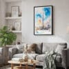02 - Framed Burj Khalifa Dubai Watercolor Canvas Print - Skandinavian Living Room.jpg