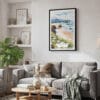 02 - Framed Cannon Beach Oregon Watercolor Canvas Print - Skandinavian Living Room.jpg