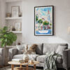 02 - Framed Charleston SC Watercolor Canvas Print - Skandinavian Living Room.jpg