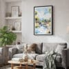 02 - Framed Chiang Mai Elephant Watercolor Canvas Print - Skandinavian Living Room.jpg
