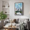 02 - Framed Chicago Millennium Park Watercolor Canvas Print - Skandinavian Living Room.jpg