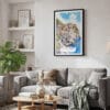02 - Framed Cinque Terre Watercolor Canvas Print - Skandinavian Living Room.jpg