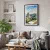 02 - Framed Clifton Bridge Bristol Watercolor Canvas Print - Skandinavian Living Room.jpg