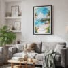 02 - Framed Costa Rica Playa Ventana Watercolor Canvas Print - Skandinavian Living Room.jpg