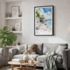 02 - Framed Door County Watercolor Canvas Print - Skandinavian Living Room.jpg