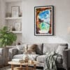 02 - Framed Dry Tortugas National Park Watercolor Canvas Print - Skandinavian Living Room.jpg