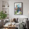 02 - Framed Edinburgh Skyline Watercolor Canvas Print - Skandinavian Living Room.jpg