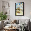 02 - Framed France Mont Saint Michel Watercolor Canvas Print - Skandinavian Living Room.jpg