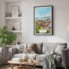 02 - Framed Geneva Switzerland Watercolor Canvas Print - Skandinavian Living Room.jpg