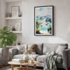 02 - Framed Ha Long Bay Vietnam Watercolor Canvas Print - Skandinavian Living Room.jpg