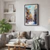 02 - Framed Hanoi Old Quarter Watercolor Canvas Print - Skandinavian Living Room.jpg