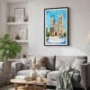 02 - Framed Hanoi St Josephs Cathedral Watercolor Canvas Print - Skandinavian Living Room.jpg