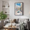 02 - Framed Havana Cuba Watercolor Canvas Print - Skandinavian Living Room.jpg