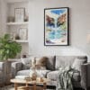 02 - Framed Havasu Falls Watercolor Canvas Print - Skandinavian Living Room.jpg