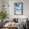02 - Framed Hawaii Honolulu Waikiki - Watercolor Canvas Print - Skandinavian Living Room.jpg