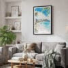 02 - Framed Hawaii Honolulu - Watercolor Canvas Print - Skandinavian Living Room.jpg