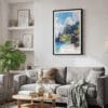 02 - Framed Hawaii Na pali Coast - Watercolor Canvas Print - Skandinavian Living Room.jpg
