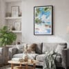 02 - Framed Hawaii - Watercolor Canvas Print - Skandinavian Living Room.jpg
