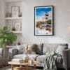 02 - Framed Hilton Head South Carolina Watercolor Canvas Print - Skandinavian Living Room.jpg