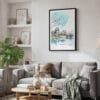 02 - Framed Hiroshima - Watercolor Canvas Print - Skandinavian Living Room.jpg