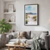 02 - Framed Ireland - Donegal Coast - Watercolor Canvas Print - Skandinavian Living Room.jpg