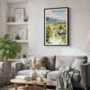 02 - Framed Jackson Hole Wyoming Watercolor Canvas Print - Skandinavian Living Room.jpg