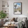 02 - Framed Joshua Tree National Park Watercolor Canvas Print - Skandinavian Living Room.jpg