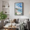 02 - Framed Laguna Beach Coast Watercolor Canvas Print - Skandinavian Living Room.jpg