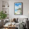 02 - Framed Laguna Beach Watercolor Canvas Print - Skandinavian Living Room.jpg