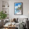 02 - Framed Lake Garda Italy Watercolor Canvas Print - Skandinavian Living Room.jpg
