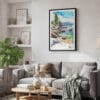 02 - Framed Lake Tahoe Watercolor Canvas Print - Skandinavian Living Room.jpg